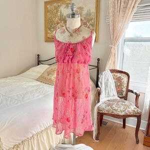 pink floral slip dress  Y2K lane bryant pink floral slip dress size 22